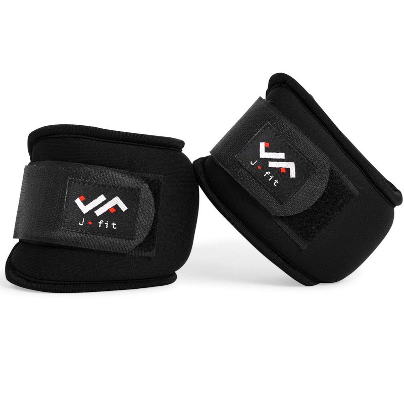 JFIT أوزان المعصم القابلة للتعديل JFIT - مجموعة من 2 - 2 رطل لكل منهما - قابلة للتعديل لملاءمة مريحة ومناسبة - تناسب الحجم الصغير / المتوسط, 2 رطل, S/M, أسود - Image 1